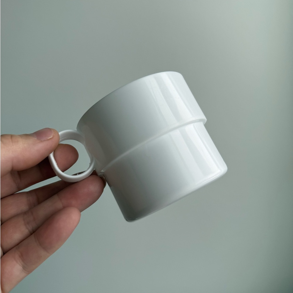 Set of 6 Plastic Mug Post Modern Stacking Cups Made in Thailand